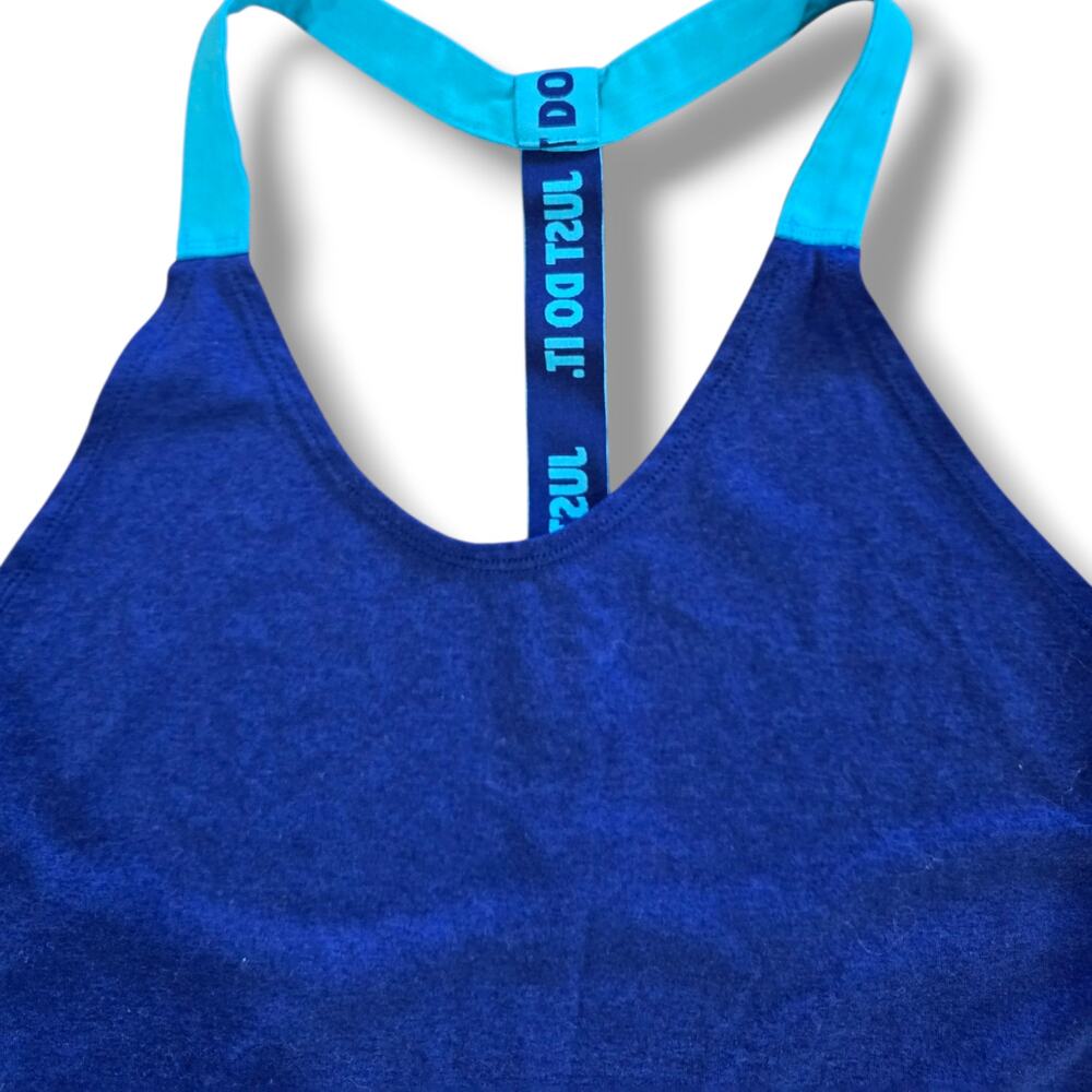 Nike women's Dri-FIT Royal Blue "Just Do It" Racerback Training Tank – Medium - Picture 6 of 8